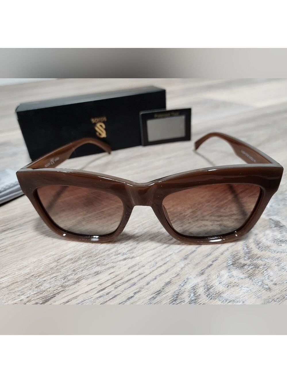 Sojos Badra Sunglasses in Dark Brown - New In Box
